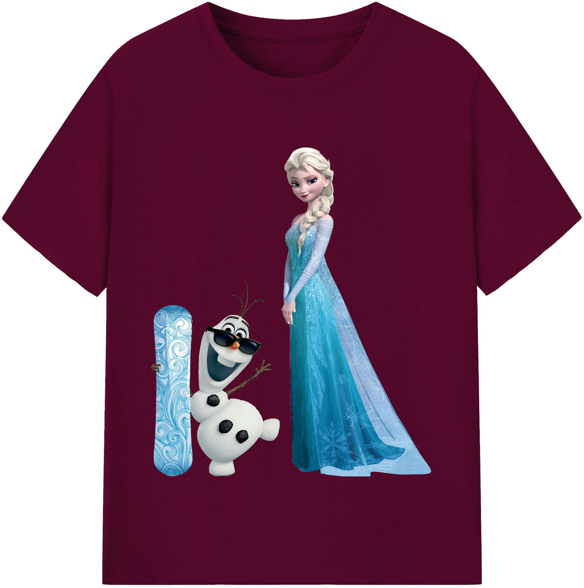 （画像用） アナと雪の女王 アンナ エルサ Frozen Anna Elsa レディースカジュアルプリントTシャツ（綿100％）